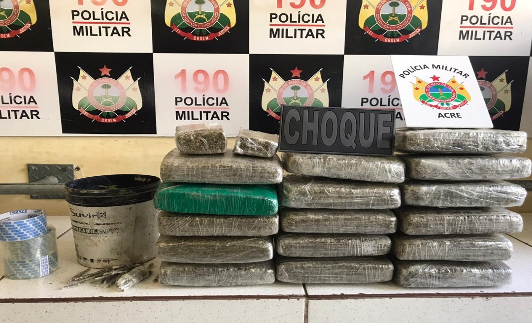 Após denúncia anônima, PM apreende 17 kg de drogas em Rio Branco